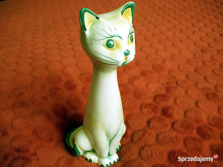 Kot koteczek ręcznie malowany porcelana 21 x 9 x Siedlce