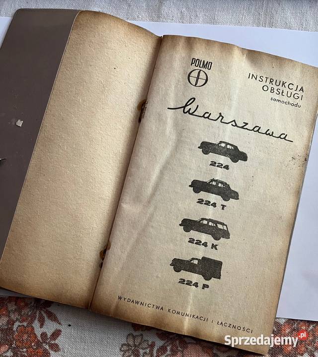Instrukcja obsługi samochodu Warszawa 224 Łódź