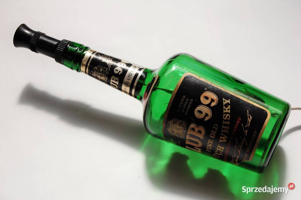 Lampa z butelki Whisky Club 99 stojąca vintage lubelskie