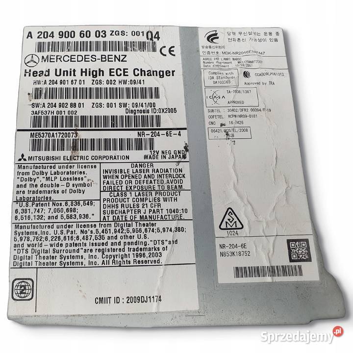RADIO CD RADIOODTWARZACZ Mercedes W204