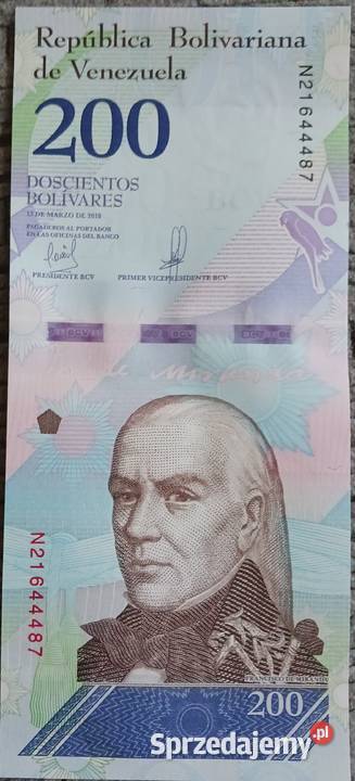 200 Boliwarów Wenezuela 2018 r mennicze Antyki, Sztuka, Kolekcje Konin