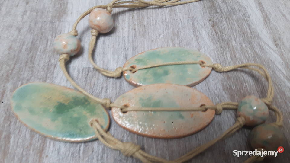 Naszyjnik ceramiczny ręcznie wykonany
