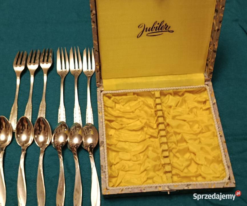 Sztućce kawowe srebrne zestaw Jubiler firma Sztućce Wrocław