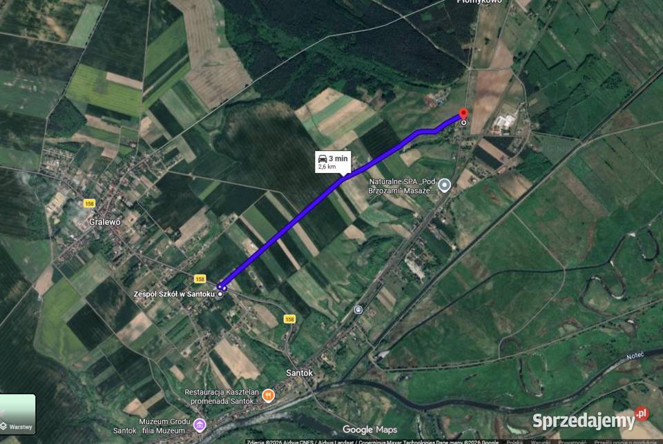 duża działka 1679 m2 Płomykowo Santok