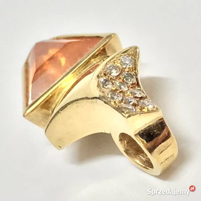 Złoty WISIOREK zawieszka 750 18K TOPAZ IMPERIAL Warszawa