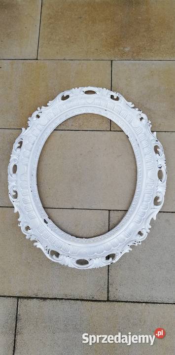 Rama owalna rzeźbiona niebieska biała ozdobna Obrazki i obrazy mazowieckie Garwolin