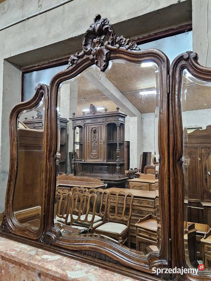 Rzeźbiona Francuska toaletka Rocaille z marmurem