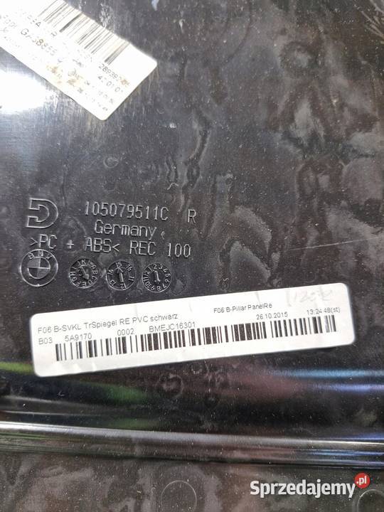 BMW 6 F06 GC OSŁONA POSZYCIE SŁUPKA B PRAWA sprzedam