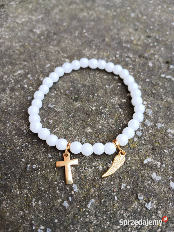 Bransoletka damska z Agatu białego fasetowanego świętokrzyskie Kielce