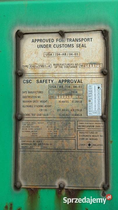 Sprzedam kontener morski magazynowy 40DC Używane Pozostałe Warszawa