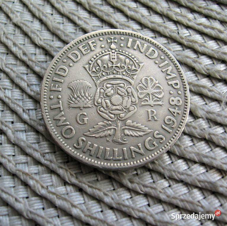 Wielka Brytania 2 Szylingi 1948r wielkopolskie sprzedam