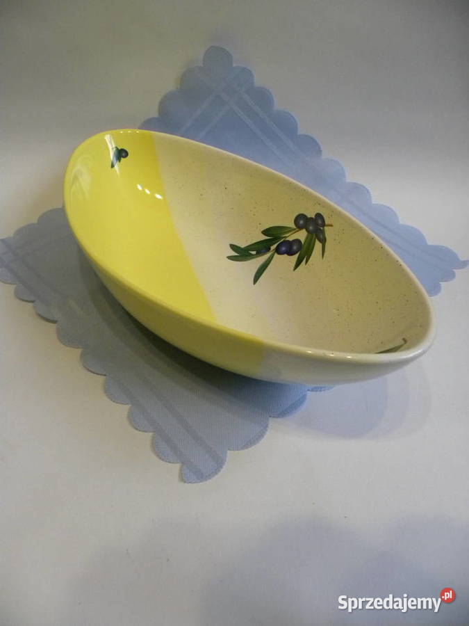 Dwa duże żółte półmiski misy odcienie żółtego Ceramika i szkło Legnica sprzedam