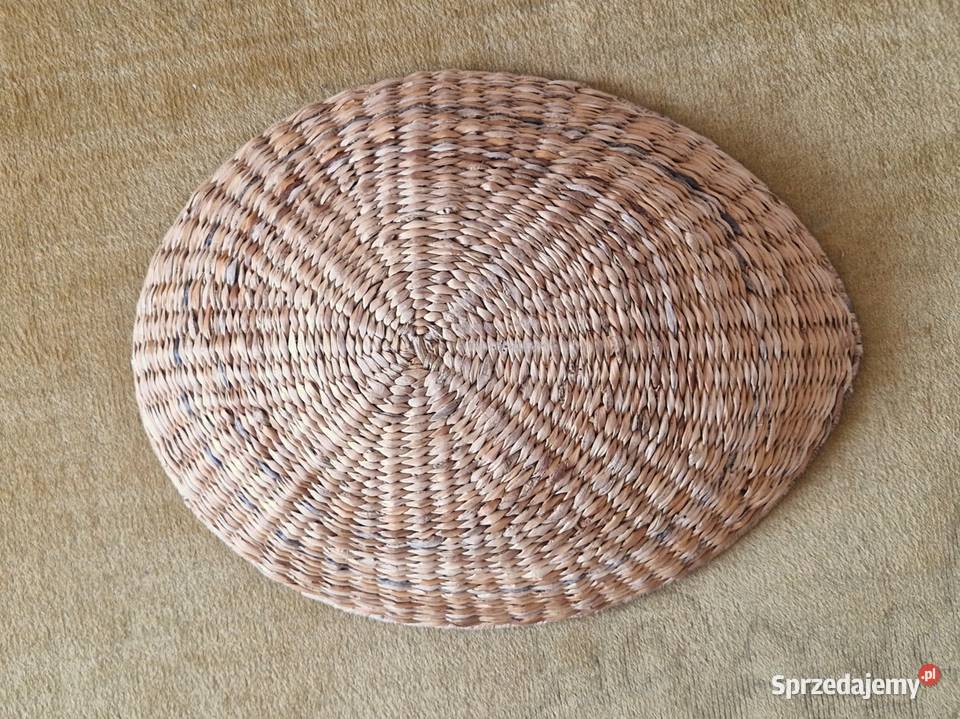 Płaski owalny kosz wypleciony z hiacynta wodnego Warszawa