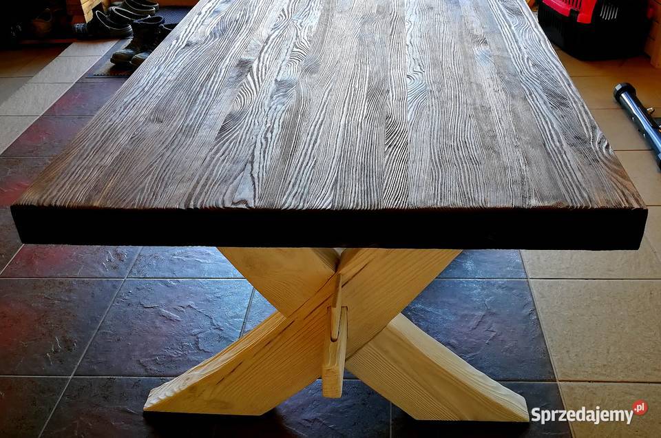 Ława drewniana postarzana stolik kawowy
