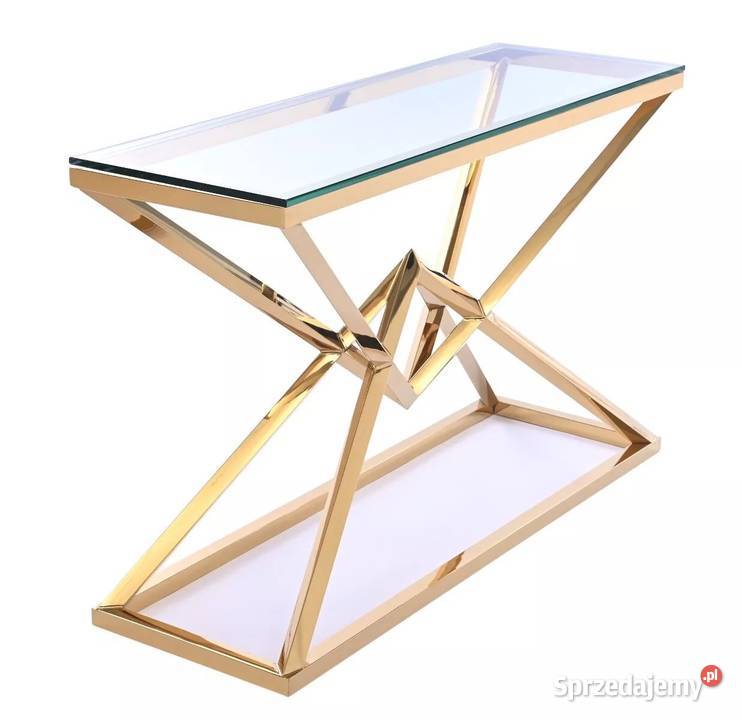 nowoczesna konsola komoda czarnozłota ze stali Nowy Sącz