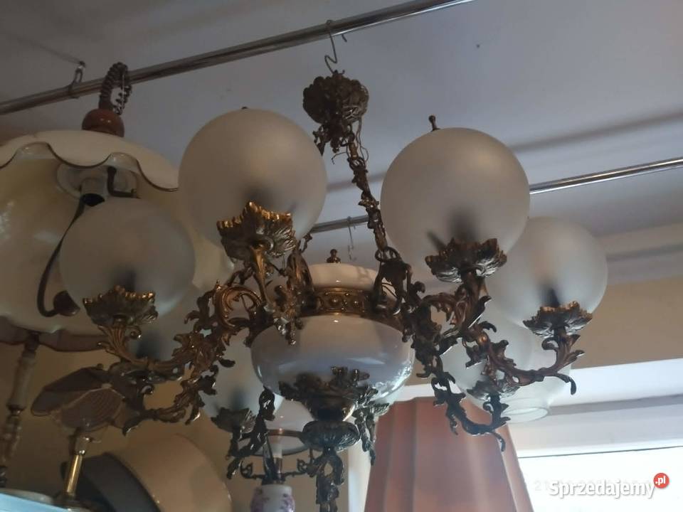 stary polski żyrandol 2 sztuki do wyboru i lampa sprzedam