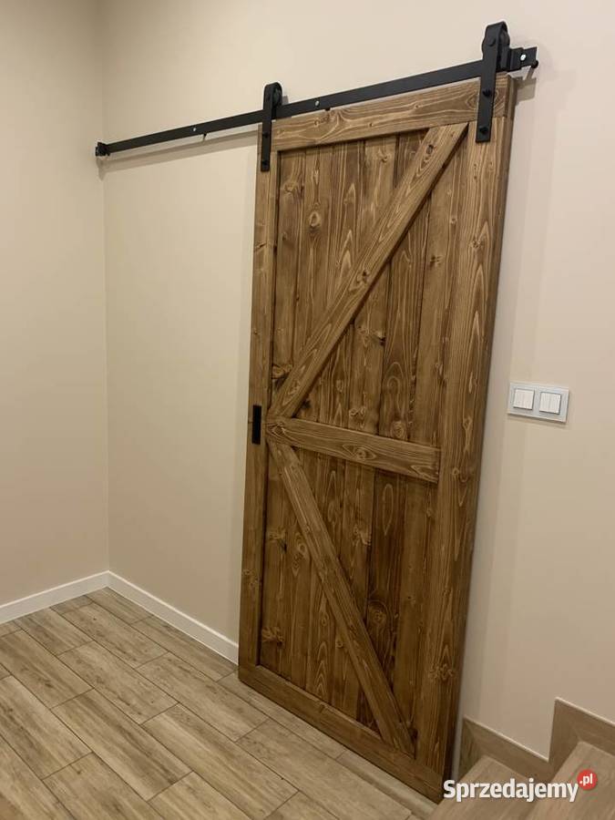 Drzwi przesuwne drewniane rustykalne Barn Door śląskie Gliwice