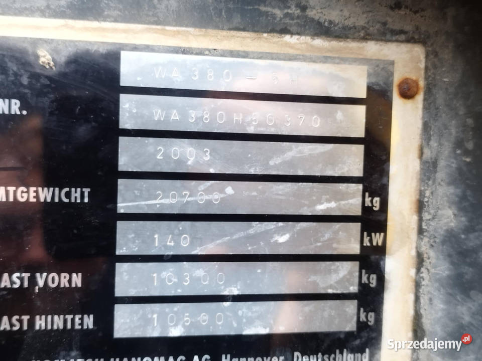 Ładowarka Komatsu WA380 kabina mosty siłowniki Strzyżew