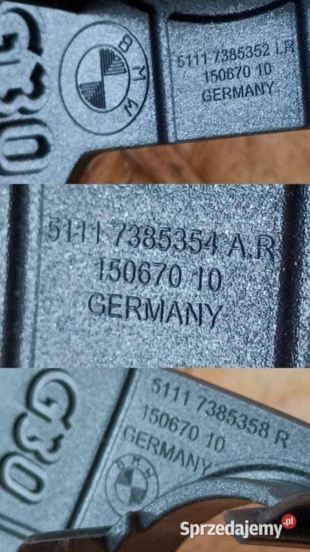 BMW 5 G30 G31 ZESTAW MOCOWAŃ CZUJNIKÓW PDC PRAWY Pozostałe wielkopolskie Pleszew