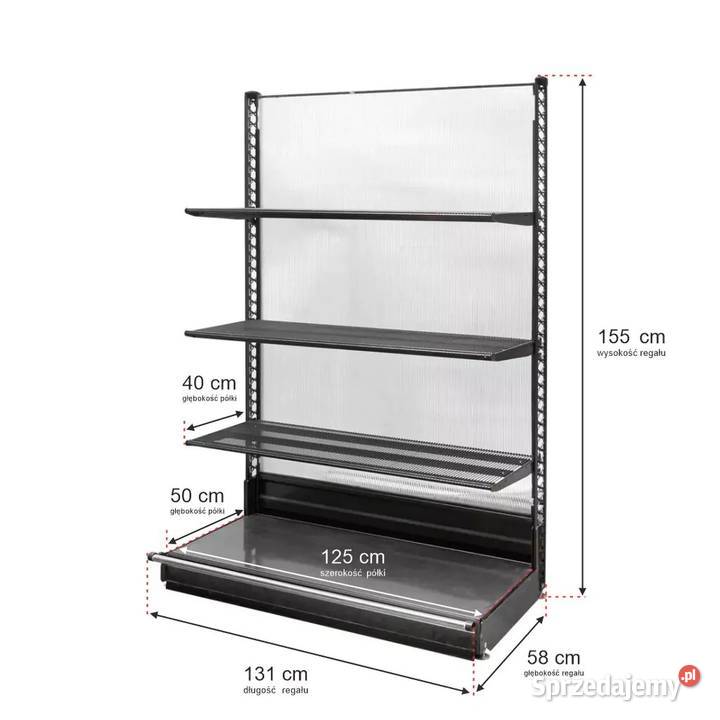 Regał sklepowy WANZL przyścienny 155x131 moduł Magazynowanie Chmielów