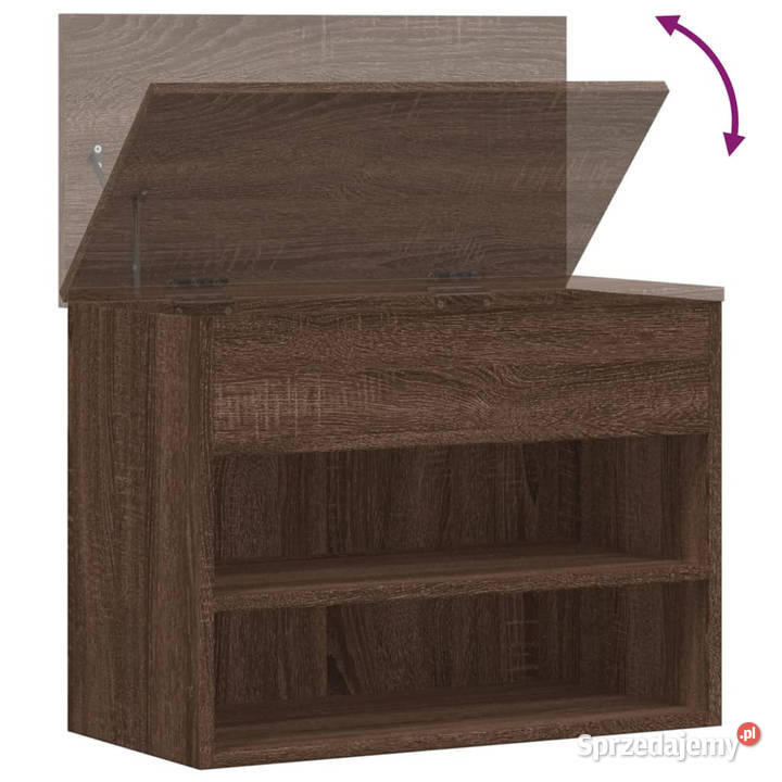 Ławka z miejscem na buty brązowy dąb 60x30x45 mazowieckie Warszawa