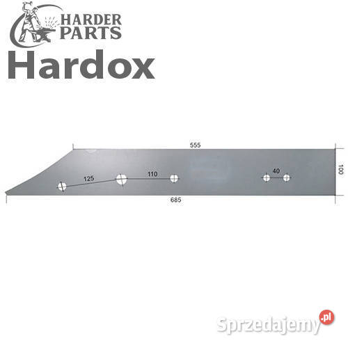 Płoza długa HARDOX L1123P części do pługa podlaskie
