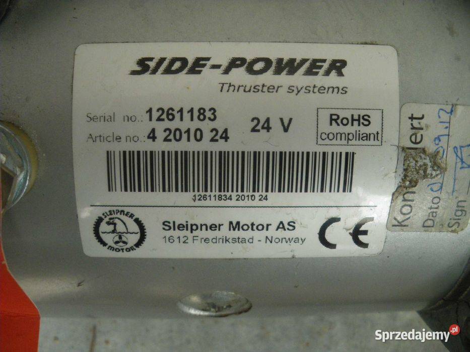Nowy Sleipner motor 24V do steru strumieniowego Jelenia Góra sprzedam