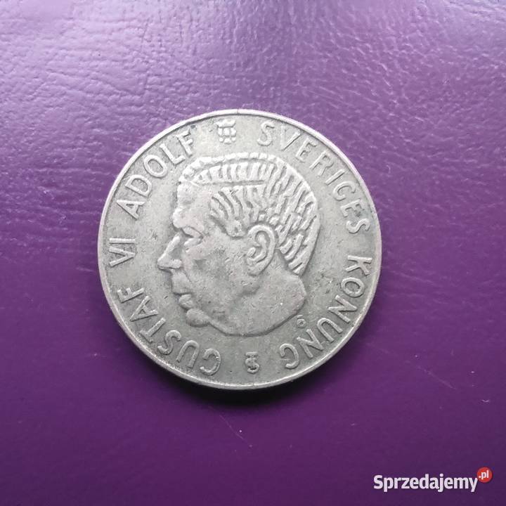 Moneta 1 KORONA 1954 TS SZWECJA Srebro Rzadkość Numizmatyka Pruszków
