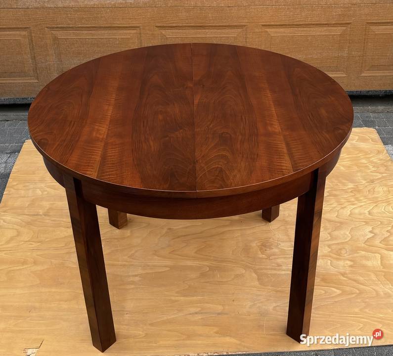 Stół Okrągły Orzech 110 ART DECO Rozkładany Warszawa