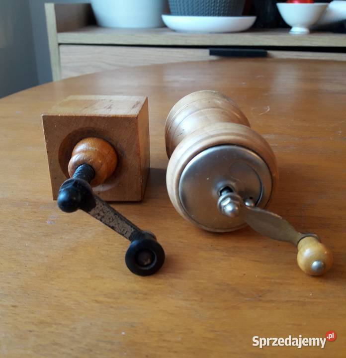 Młynki małe drewniane do kawy pieprzu zestaw 2 pomorskie Gdynia