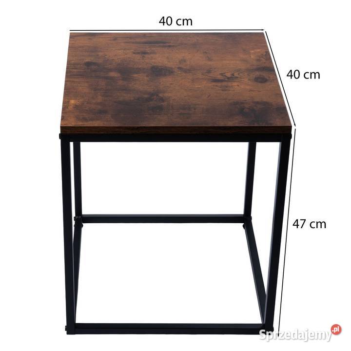 Nowoczesne stoliki kawowe kwadratowe zestaw 2w1 52cm Poznań