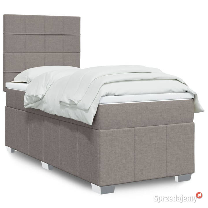 Łóżko kontynentalne z materacem taupe tkanina 200cm mazowieckie sprzedam