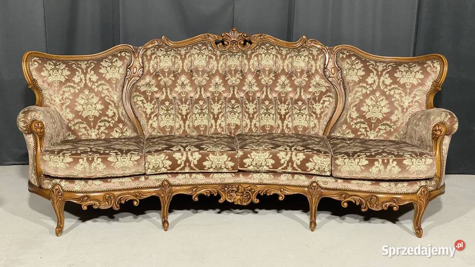 Barokowy komplet wypoczynkowy sofa czteroosobowa zachodniopomorskie Gryfice sprzedam