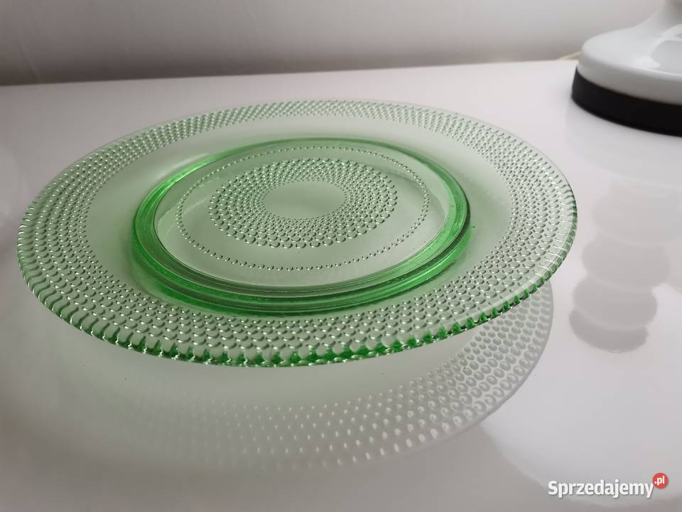 Stara zielona patera talerz szkło Art Deco śląskie Katowice sprzedam