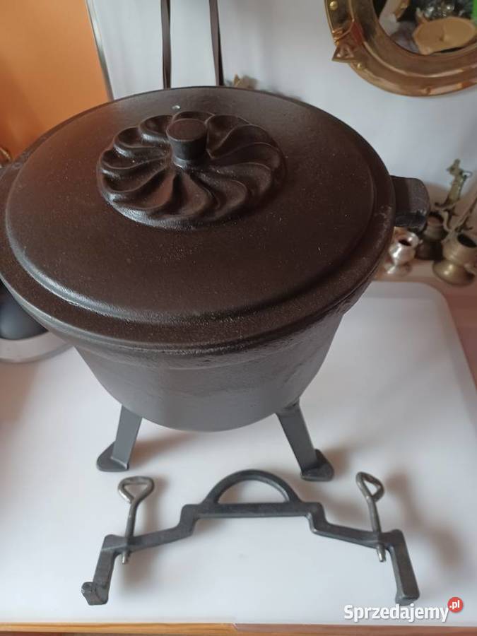 Kociołek żeliwny wewnątrz emaliowany 8 l wielkopolskie Poznań sprzedam