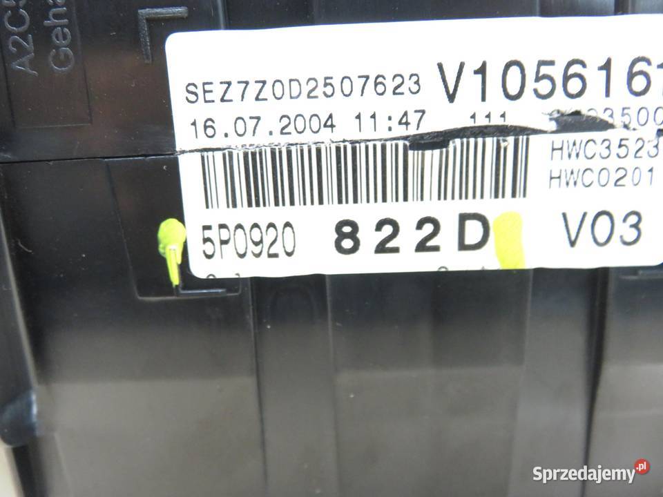 LICZNIK SEAT ALTEA 5P1 20 FSI BLR 5P0920822D Liczniki i zegary