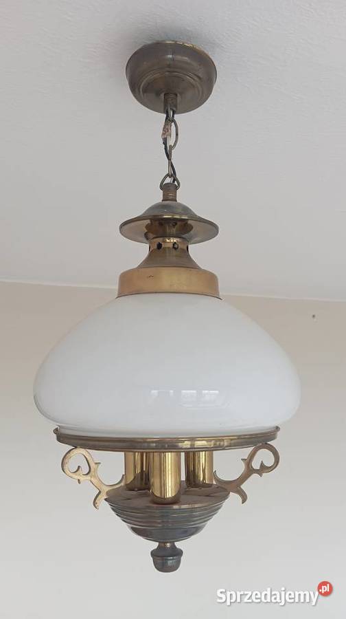 Piękna mosiężna lampa w stylu art deco lata 50te Katowice