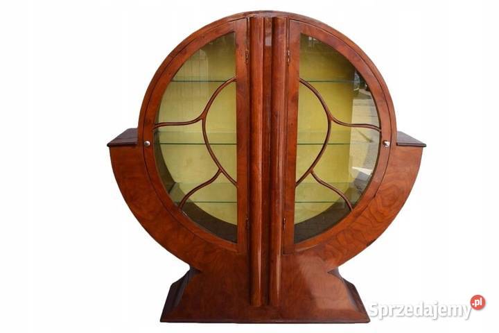 Duża Witryna Art Deco Gięte Drewno Szafa Kraków