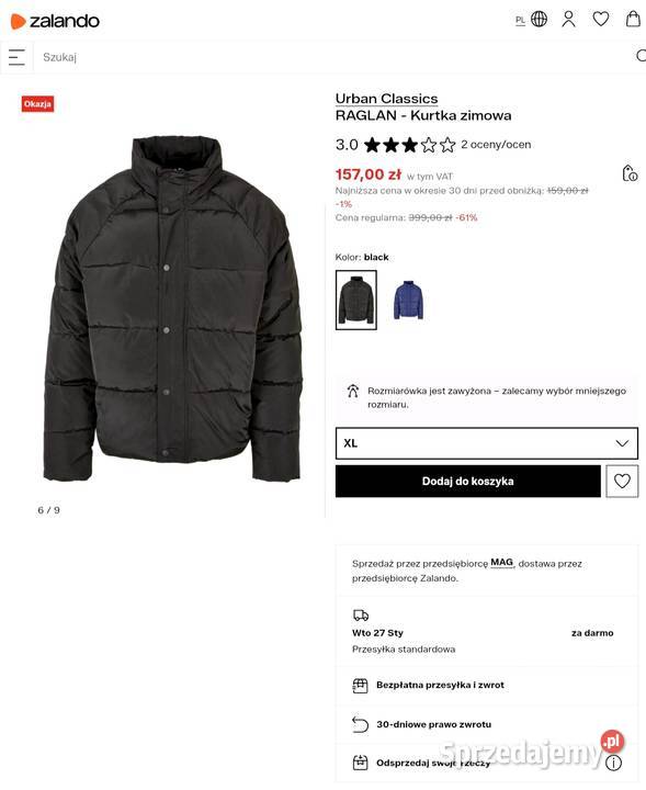 Kurtka zimowa URBAN czarny śląskie Gliwice