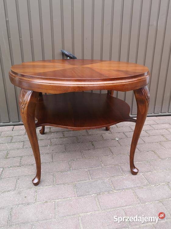 Stolik Ława Okrągły Orzech Antyk Stary Renowacji Swarzędz