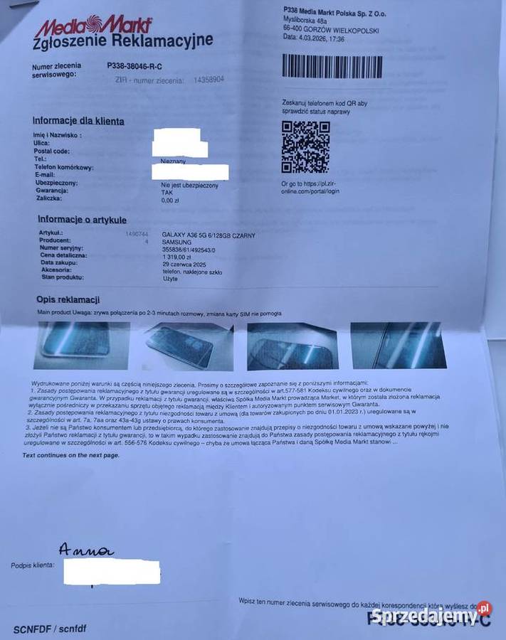 TELEFON SAMSUNG GALAXY A36 6GB128GB 5G czarny 2 Gorzów Wielkopolski