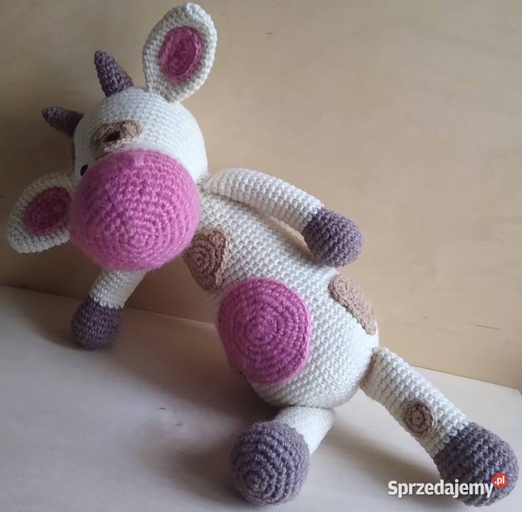 Krowa Krówka Amigurumi Crochet Maskotka Handmade Rękodzieło Gdańsk