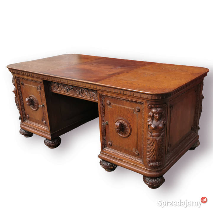 Ogromny neorenesansowy komplet gabinetowy z 1925 Wrocław