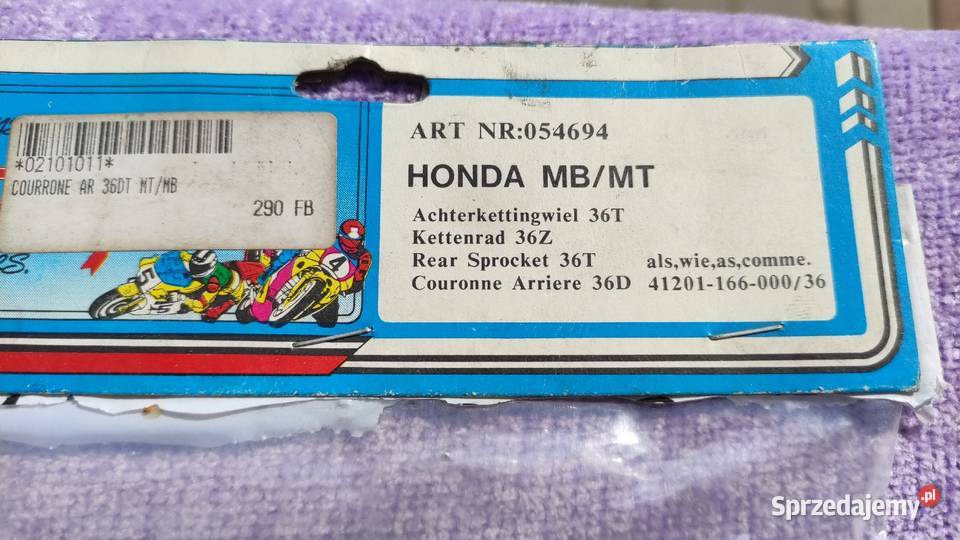 Zębatka tylna tył Honda MB50 MB80 MT 50 MT 80 36 Księżyno