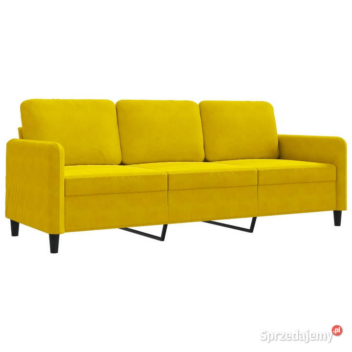Sofa 3osobowa żółty 180 tapicerowana aksamitem Warszawa sprzedam