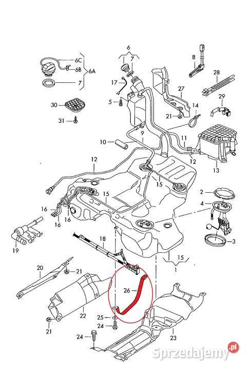 Opaska obejma taśma mocowanie zbiornika audi A4 Szczerbice