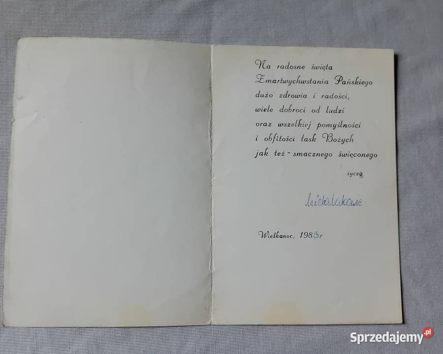 Pocztówka wielkanocna składana Buona Pasqua 1983 Koźminek