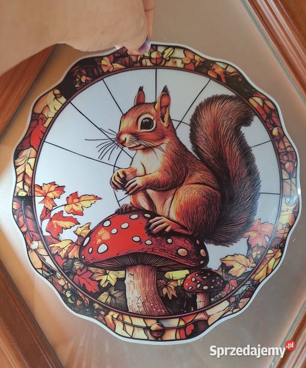 Naklejka świąteczna witrażowa jesienna na okno wielokolorowy Kalisz