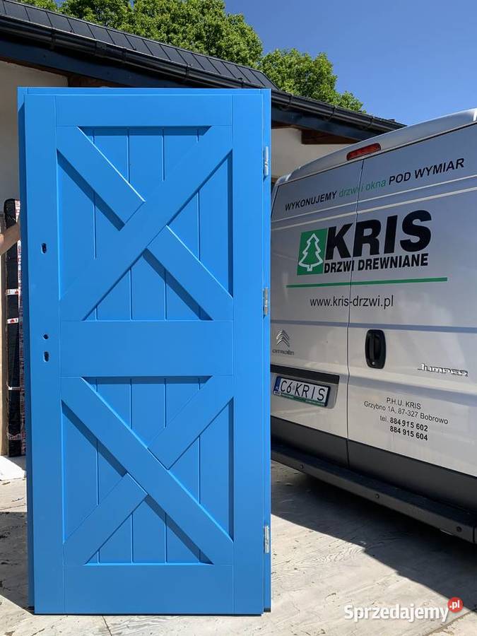 Drzwi Zewnętrzne drewniane Jodełka BIAŁE CZYSTE Drzwi i okna kujawsko-pomorskie Brodnica sprzedam