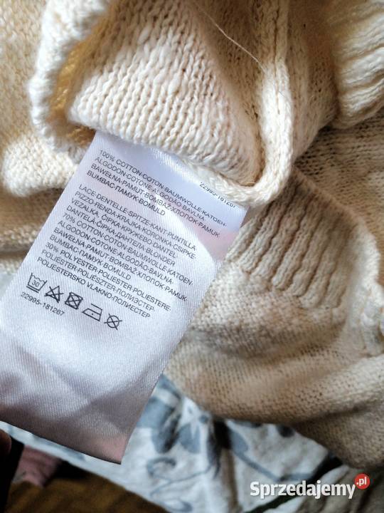 sweter sweterek BAWEŁNA z wstawkami koronkowymi Leszno sprzedam